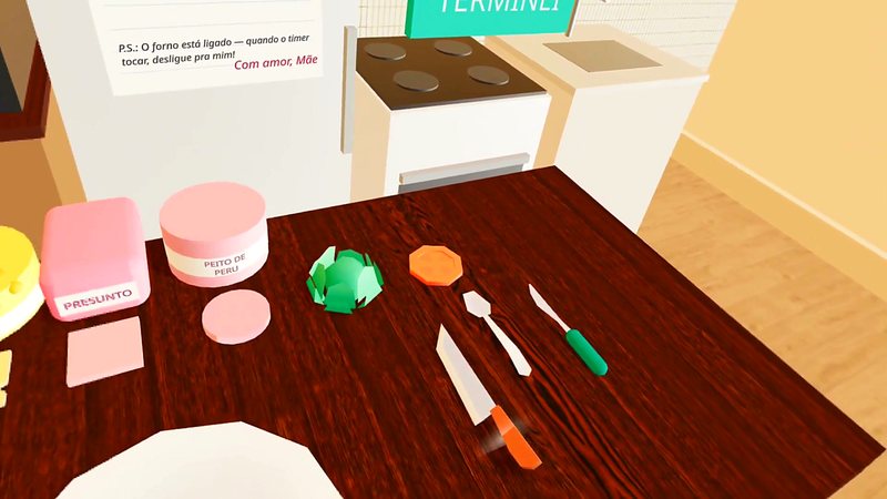 Cena do jogo Preparando un sándwich em realidade virtual