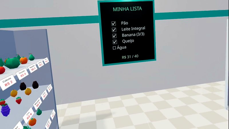 Cena do jogo Compras en el supermercado em realidade virtual