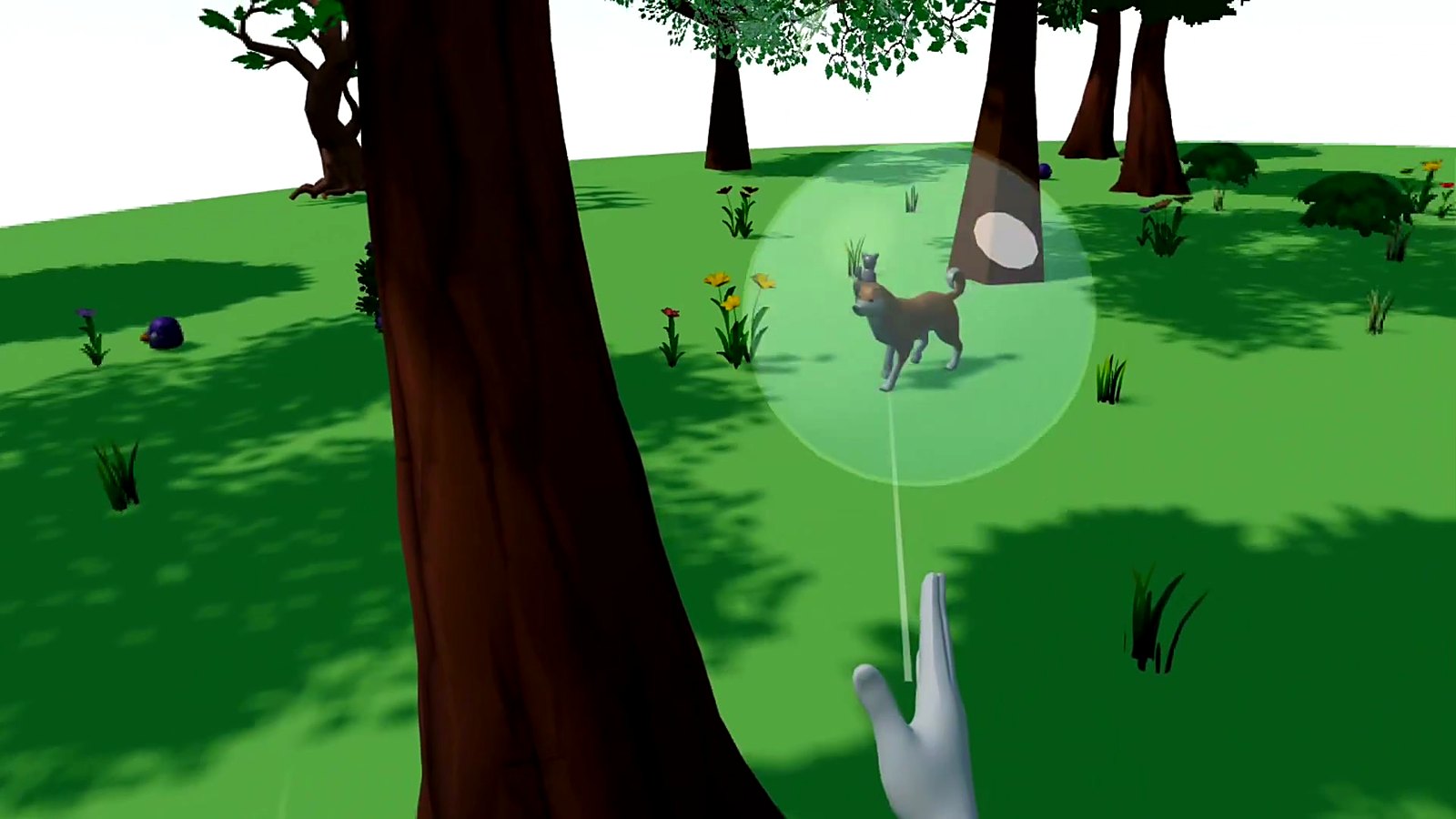 Cena do jogo Rescate de los gatos em realidade virtual